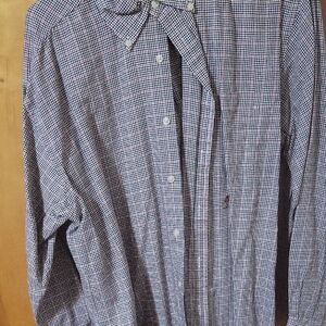 Tommy Hilfiger Men's Blue and White Checkered Shirt